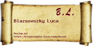 Blazsovszky Luca névjegykártya